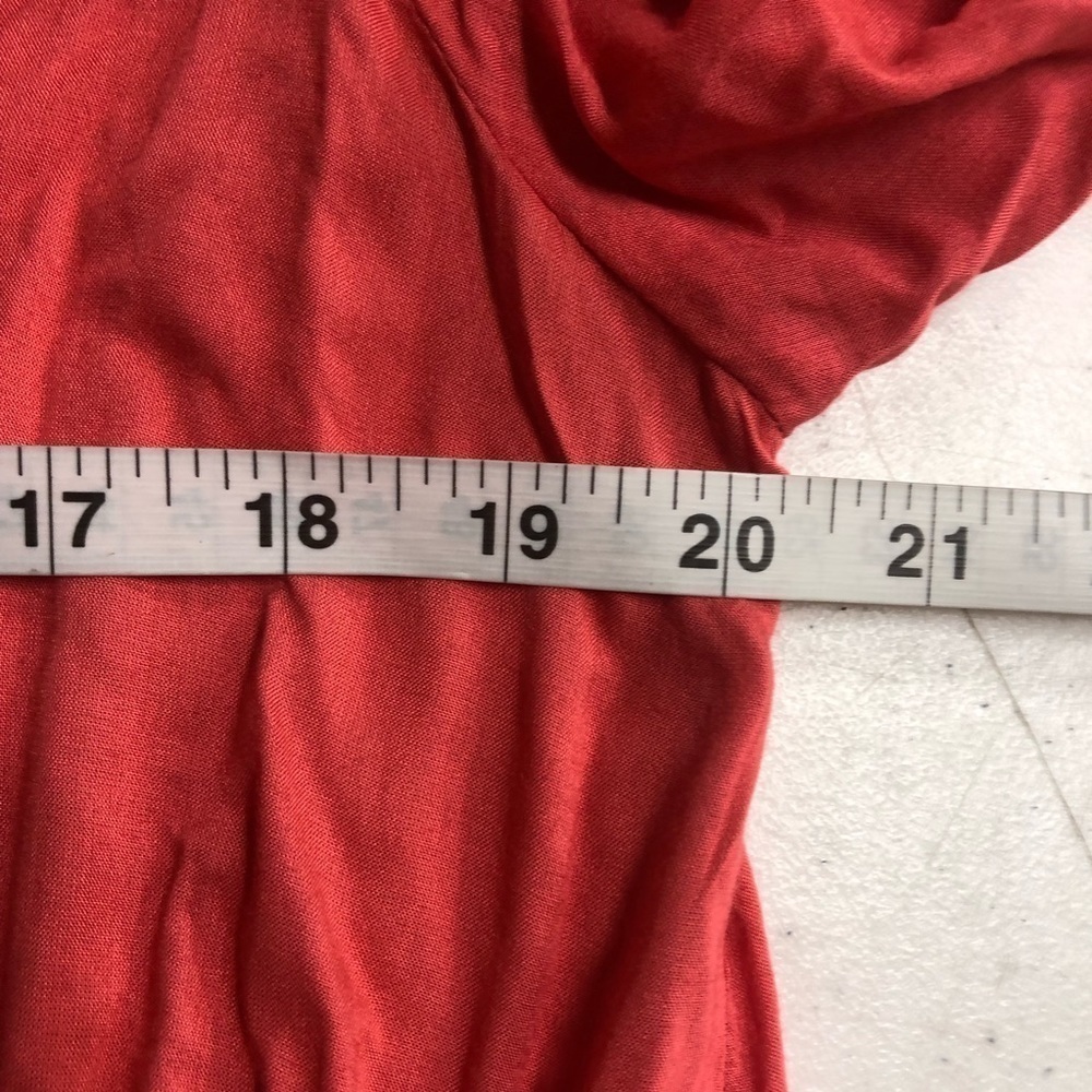 SOFT SURROUNDINGS Coral Pink Embroidered Floral  Bead Tassel Tunic Top Size Med - Picture 5 of 6